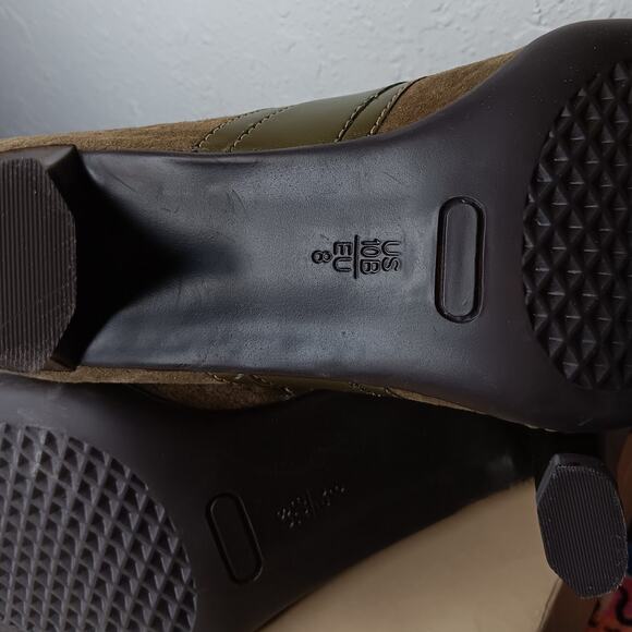 Naturalizer Womens Suede Leather Mule 10M Olive Green Bantam Heeled - Picture 10 of 10